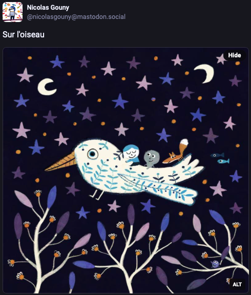 Sur l'oiseau